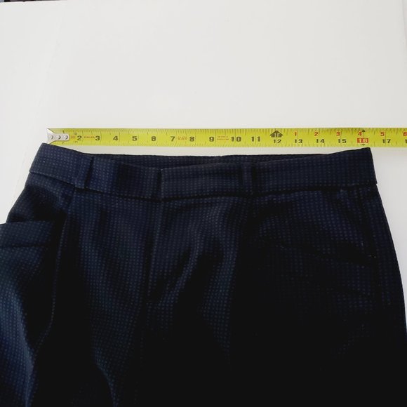 Banana Republic Pants Straight Drape High Rise Tapered Dotted Black Navy 8 - Picture 11 of 14